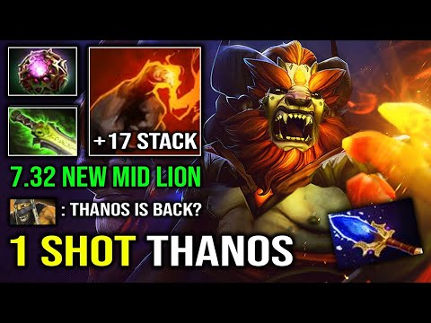 WTF 1 SHOT THANOS First Item Midas Lion 100% Instant Delete with AoE Ultimate Octarine 7.32 Dota 2