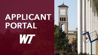 WT Graduate School - Applicant Portal