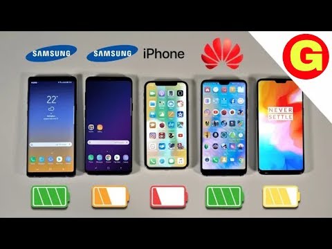 Galaxy note9 vs galaxy s9 vs iphonex vs Huwai p20 Pro vs oneplus6 | Battery drain test | gadgeter
