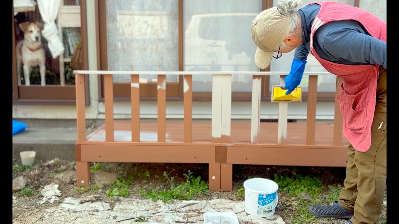 憧れのガーデン作り・3「デッキをシンボルカラーに塗りました」「りんごの春巻き&お手軽春巻き」