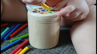 YHHYTOY Montessori Toys for 3 Year Old, Dual Play Wooden Educational Color Sorting Toy Toddler Presc