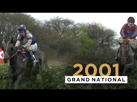 RED MARAUDER BATTLES TESTING CONDITIONS TO WIN ASTONISHING 2001 GRAND NATIONAL AT AINTREE