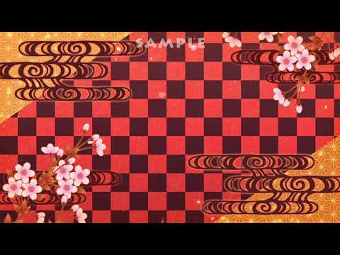 【フリー動画素材】 桜散る和風背景 赤