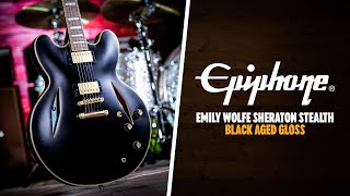 Video thumbnail for Epiphone Artist Collection | Emily Wolfe Sheraton Stealth - Black Aged Gloss by Peach Guitars