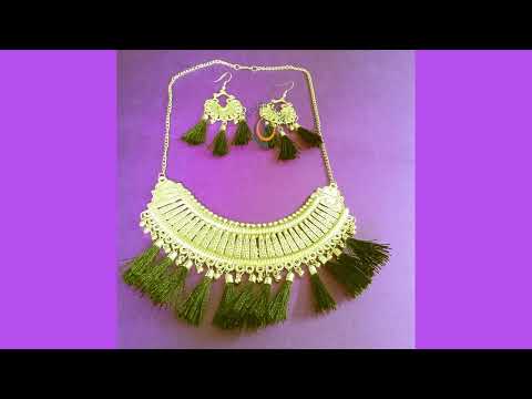 Golden oxidized jewellery pendant set