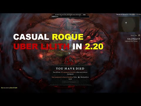 Casual Rogue Kills Uber Lilith in 2.20 | Poison & Stagger Twisting Blades build | Diablo 4