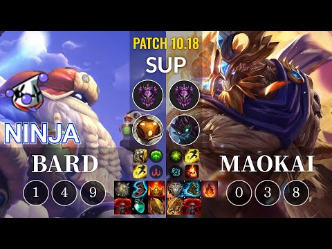 RJ Ninja Bard vs Maokai Sup - KR Patch 10.18