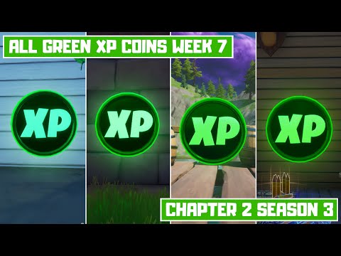 All 4 Green XP Coins Locations Week 7! - Secret XP Coins Fortnite Chapter 2 Season 3