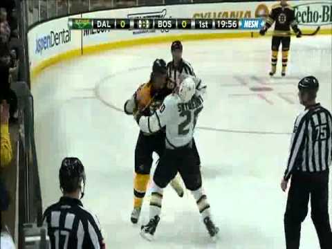 3 fights 4 seconds (Bruins vs. Stars)