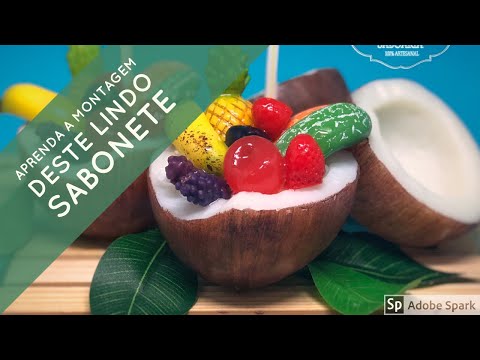 Aprenda comigo a montar este lindo sabonete de Coco recheado de frutas!!! Cheiros da Terra Saboaria