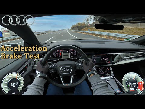 Audi Q8 50 TDI 286 HP Acceleration & Brake Test