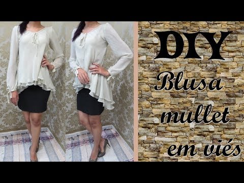 Blusa mullet corte em viés DIY /Luciete Vasconcelos atelier