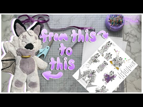 Make a plushie with me! | 💜🦇Designing a bat OC plush from scratch!🦇💜