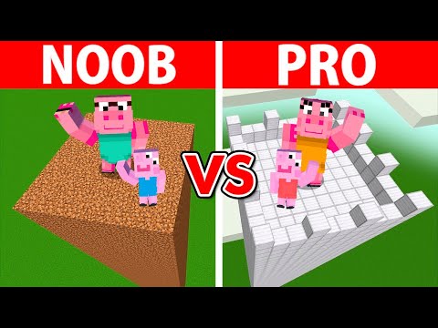 Cartoons Play - Minecraft Peppa Pig NOOB vs PRO: SAFEST SECURITY TOWER BUILD CHALLENGE