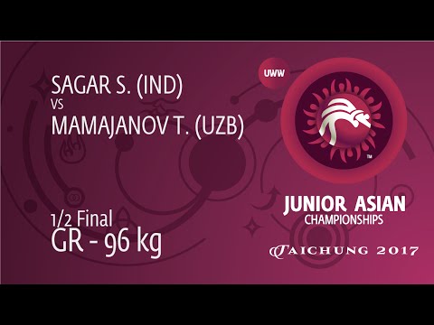 1/2 GR - 96 kg: T. MAMAJANOV (UZB) df. S. SAGAR (IND), 6-2