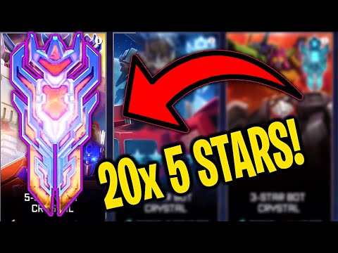 20x 5 STAR BOT CRYSTAL OPENING! - Transformers Forged To Fight