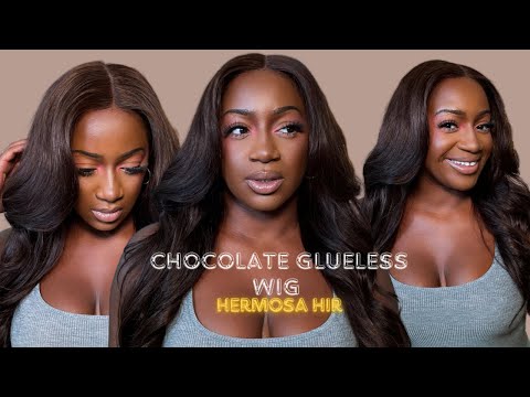 #4 Chocolate Brown Color Glueless Ready & Go Wig 8*5 Pre Cut HD Lace Closure Wigs