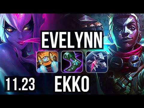 EVELYNN vs EKKO (JNG) | 9 solo kills, 800+ games | BR Master | 11.23