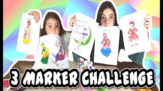 3 MARKER CHALLENGE #2 || Sfida dei 3 Pennarelli  by Marghe Giulia Kawaii