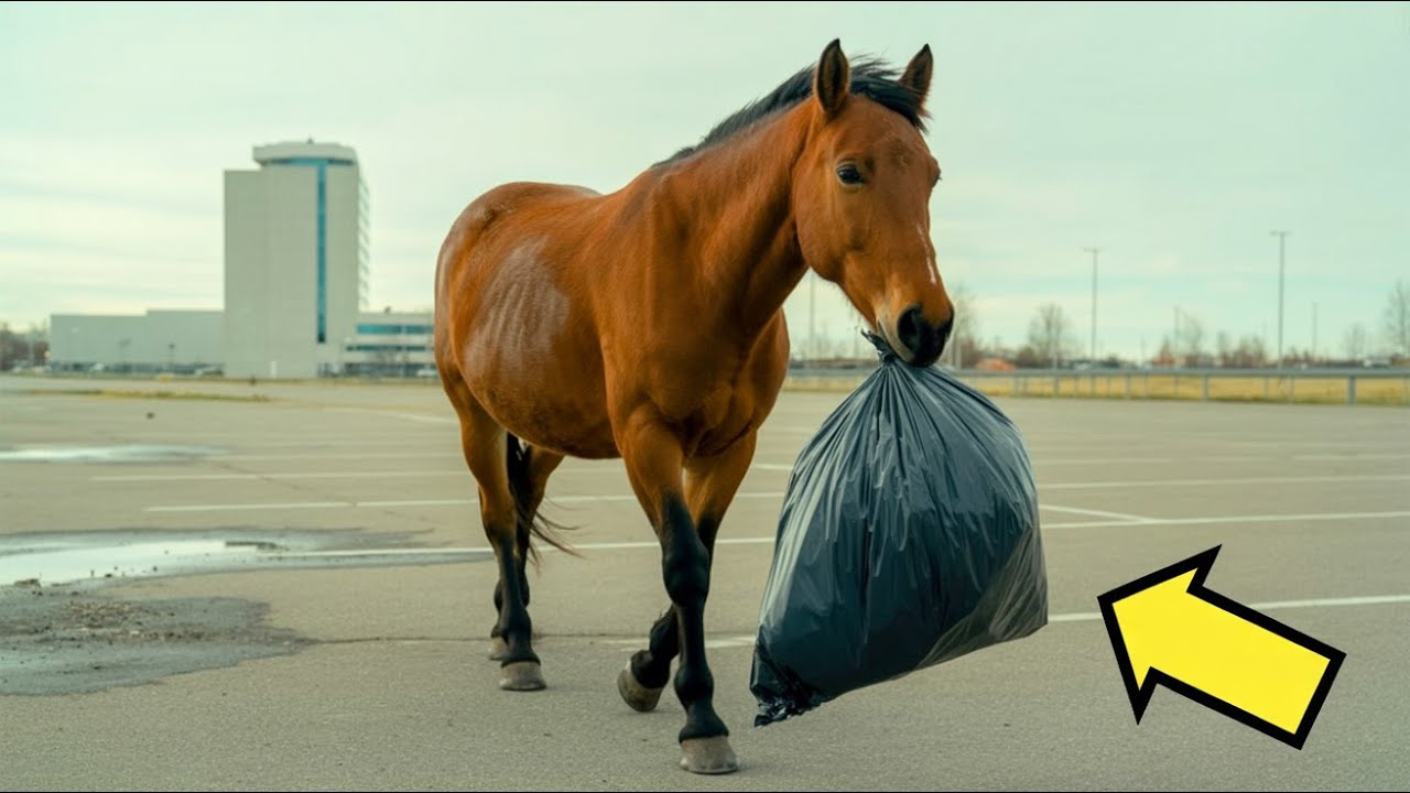 CAVALO CARREGA SACO DE LIXO ATÉ O HOSPITAL... QUANDO ABREM, FICAM EM CHOQUE!