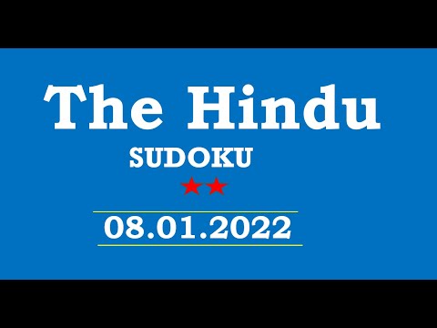 The Hindu  Sudoku Jan 08, 2022 - 2 Star - Step By Step Solution