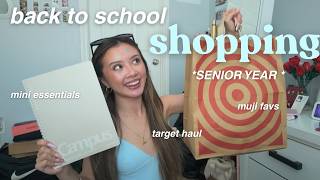 back to school shopping AS A SENIOR📓 || target run, mini essentials, muji favs