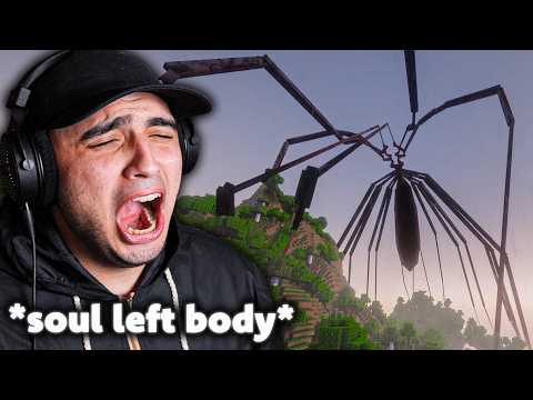 Man With Arachnophobia Plays SPIDER Mod In Minecraft