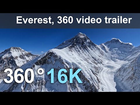 Everest. Aerial 360 video trailer shot in 16K.