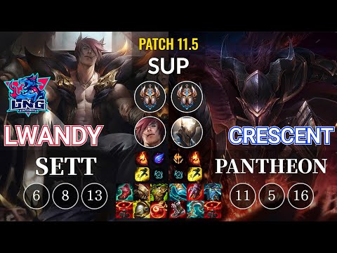 LNG lwandy Sett vs Crescent Pantheon Sup - KR Patch 11.5
