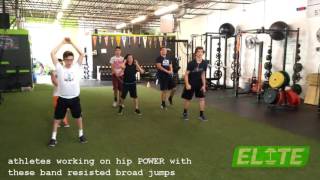 Athlete Band Broad Jumps