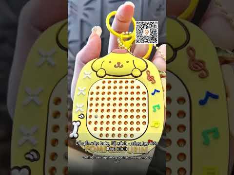 Móc khóa bảng vẽ Kuromi bằng bi nam châm từ tính kèm bút Sanrio