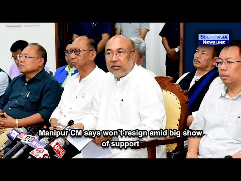 Manipur CM says won’t resign amid big show of support