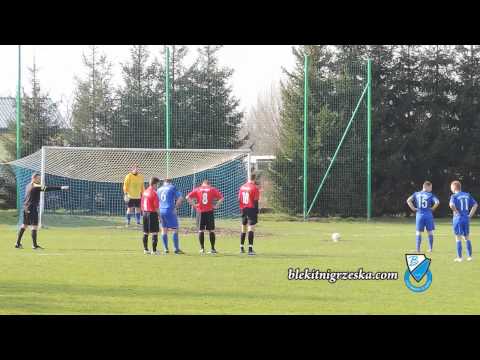 Błękitni Grzęska - Płomień Morawsko Kamil Kubicki broni rzut karny (2 do 2) 29.03.2015