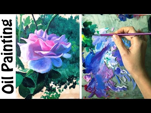 Painting a beautiful rose with cold tones | Art Time Lapse