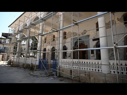 Osmaniye'deki tarihi Enver ül Hamit Camisi'nde onarım ve restorasyon sürüyor