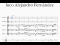 loco Alejandro Fernández partitura para violín y trompeta