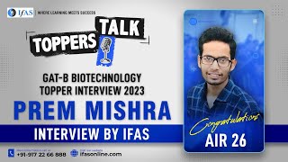 Download Lagu GAT B ( Biotechnology ) Topper's Talk 2023 | Prem Mishra - AIR 26 Thumbnail