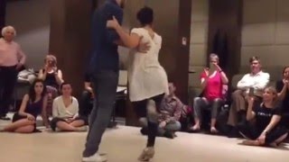 Dana Frigoli and Adrian teaching a workshop