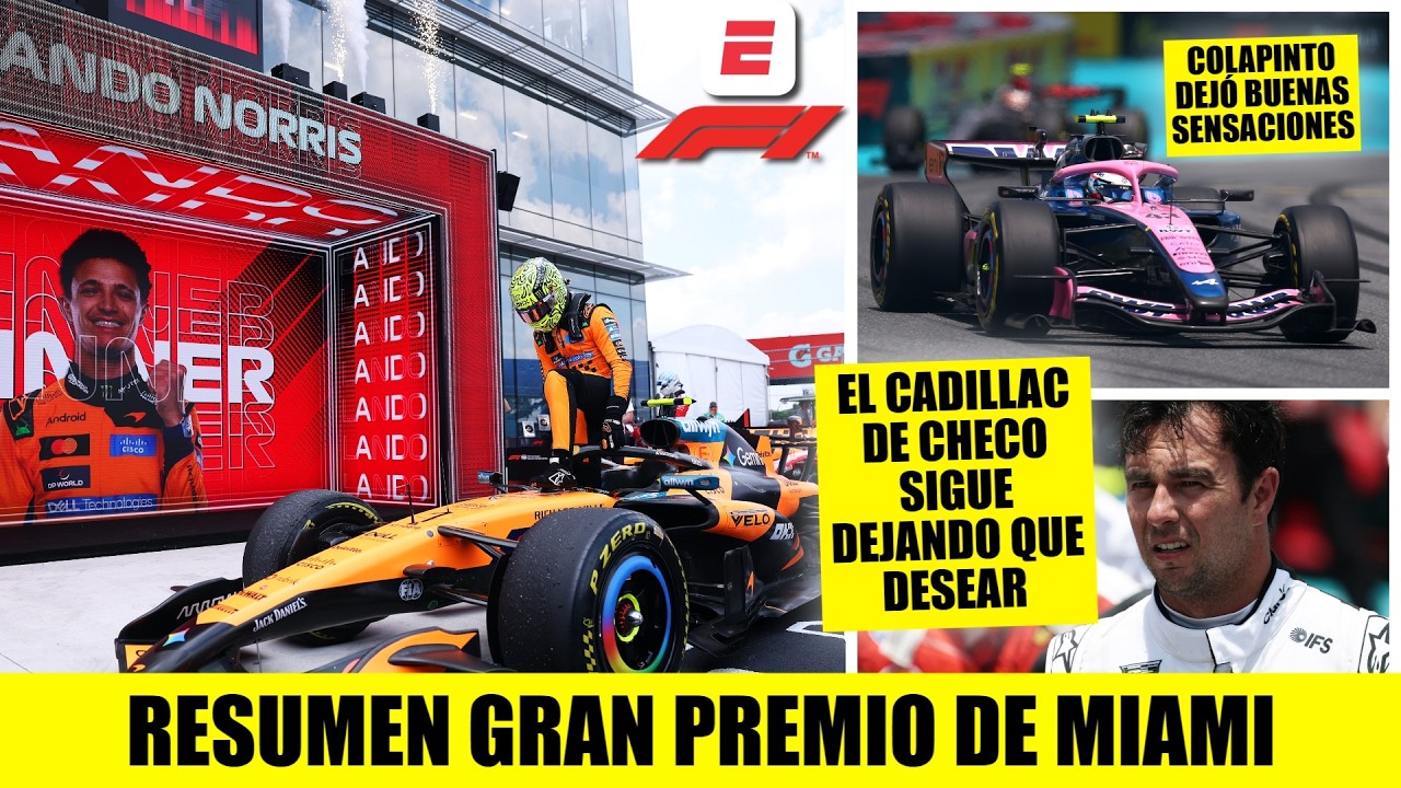 Norris lideró de punta a punta sprint del GP de Miami. Colapinto, décimo y Checo de 17 | Formula 1