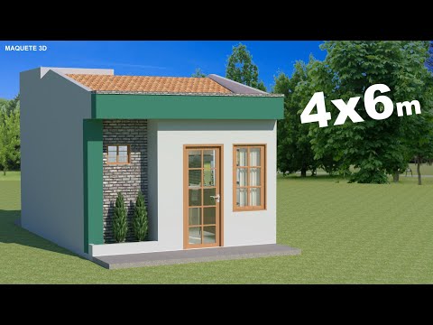 Projeto de casa 4X6 metros - House 4X6 meters. Como aproveitar um terreno pequeno. Casa decorada.