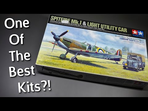 A Very Impressive Kit! Tamiya Spitfire Mk.1 & Light Utility Car Scale Model Kit - Unboxing Review