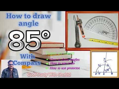 How to Construct 85 Degree Angle With Compass | draw 85 degree arc in compass