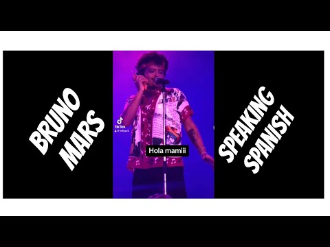 Bruno mars Hablando y cantando en español! Talking and singing in Spanish! Live concert in Chile
