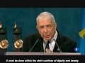 Leonard Cohen--Asturias Award Speech (English subtitles)