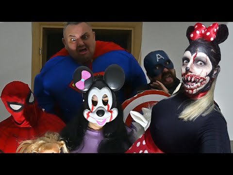 Superheroes VS Scary Minnie