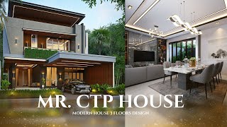 KEREN DENGAN TAMPILAN SOLID, INTIP DESAIN RUMAH MODERN BERLANTAI 3 DI SURABAYA INI!! - JASA ARSITEK