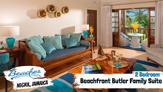 Tropical Beachfront 2BR Grand Butler Family Suite | Beaches Negril, Jamaica | Room Tour & Review 4K