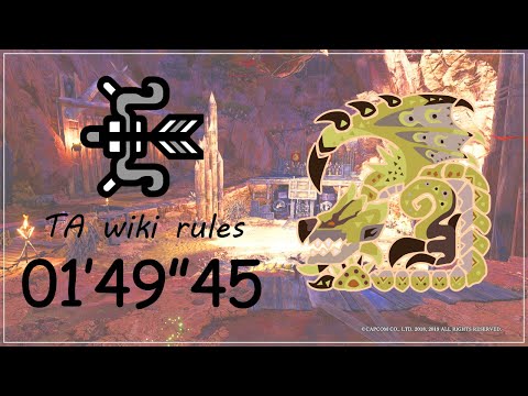 [MHW IB] Gold Rathian Bow TA wiki rule solo リオレイア希少種 弓 ソロ wiki rule 01'49'45