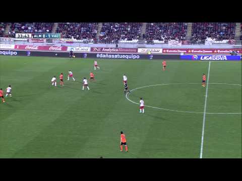 Gol de Vargas (0-2) en el UD Almería - Valencia CF - HD