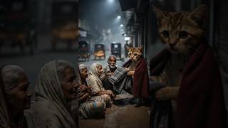 Cat saved the poor from the cold 😭 #tinkucat #shortvideo #short #viral